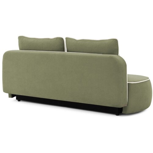 Ropez Kaki zelena/bež bar&amp;scaron;unasti sklopiva/s prostorom za odlaganje sofa 210 cm Saga &amp;ndash; Slike