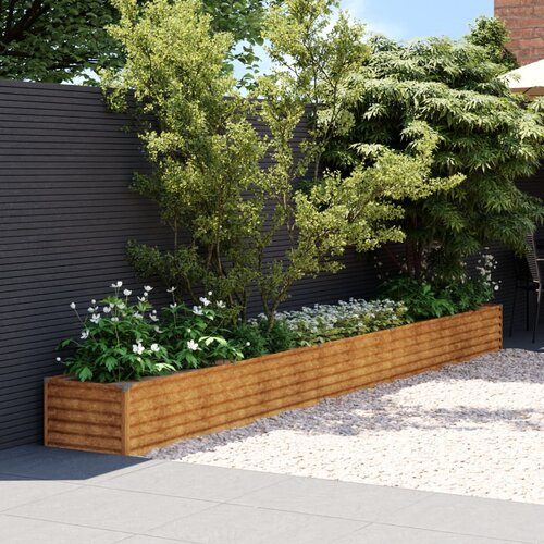 vidaXL Vrtna visoka greda 482x50x36 cm corten jeklo Cene