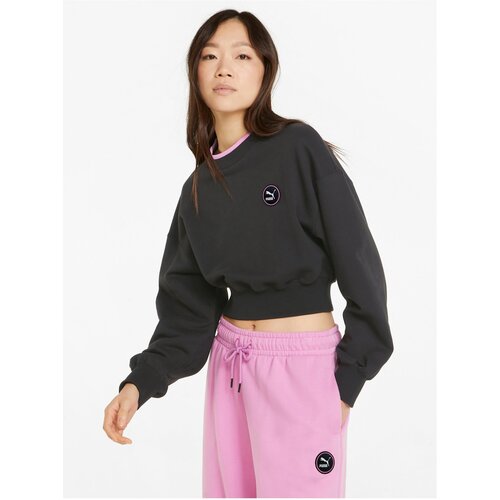 Puma Black Women's Cropped Sweatshirt - Women Slike