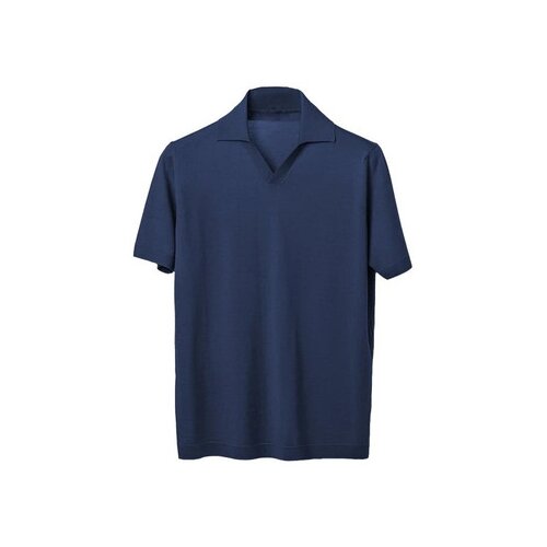 Lanaioli Polo Uomo in lana merino extrafine Plava Slike