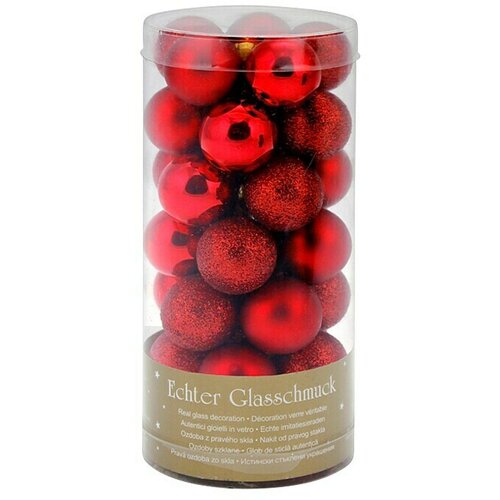  kuglica za božićno drvce (crvene boje, staklo, 35 kom.) Cijene