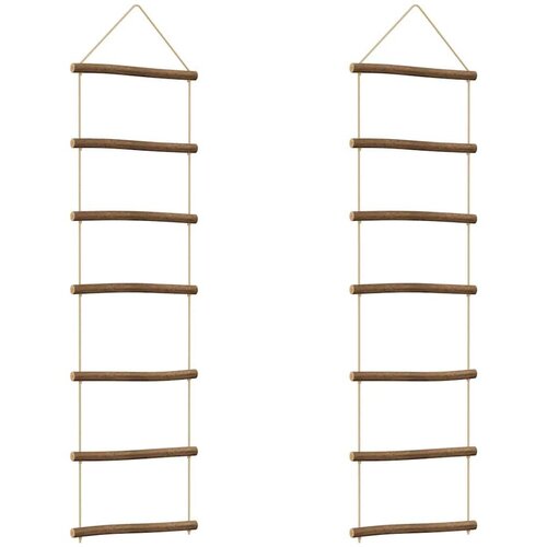VidaXL Zidni ukrasi u obliku ljestava 2 kom 30x100 cm prirodne grane Slike