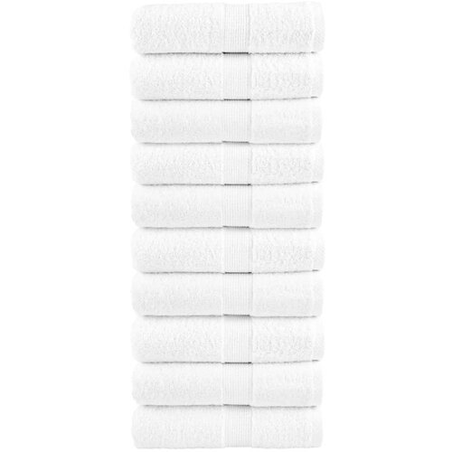 VidaXL Premium brisače 10 kosov bela 30x30 cm 600 gsm 100 % bombaž Slike