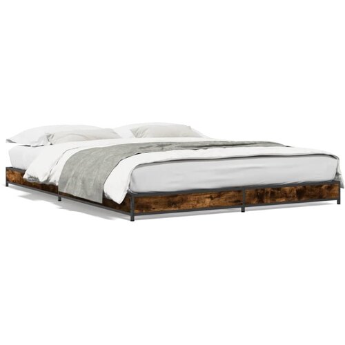 VidaXL Okvir za krevet boja hrasta 120x190cm konstruirano drvo i metal Slike