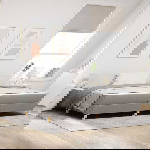 vidaXL Postelja z vzmetnico Taupe, rjava 200 x 200 cm Cene