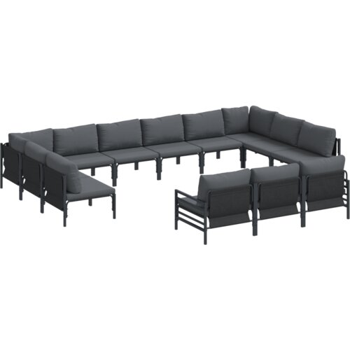 VidaXL Vrtna sedežna garnitura 13 pcs Antracitna Jeklo Slike