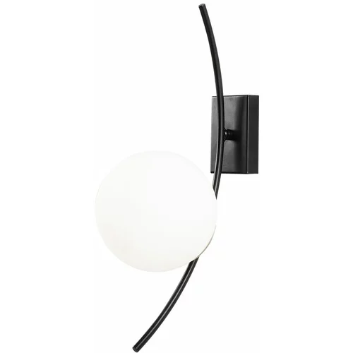 Opviq Zidna lampa HILAL, crno / bijela, metal/ staklo, 15 x 25 cm, visina 44 cm, promjer sjenila 15 cm, visina 15 cm, E27 40 W, Hilal - 3821