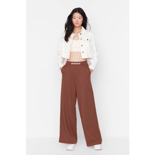 Trendyol Brown Knitted Trousers Cene
