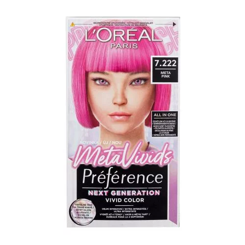 L'Oréal Paris Préférence Meta Vivids boja za kosu 75 ml Nijansa 7.222 meta pink za ženske POKR