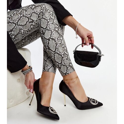 Gemre Black stilettos with rhinestones Elife Cene