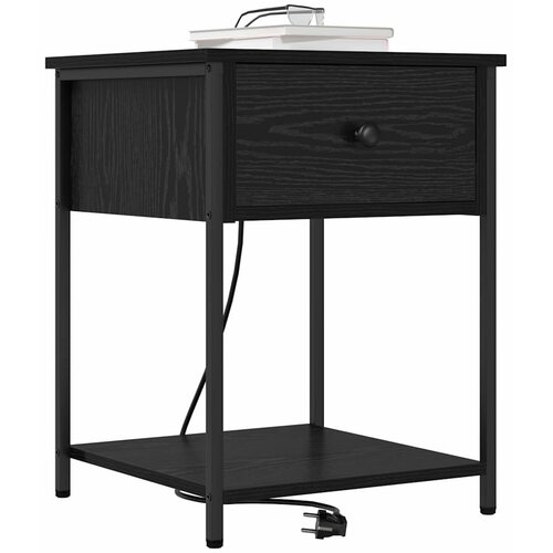  Noćni ormar 2 pcs Crni hrast 42 x 41 x 56 cm Konstruirano drvo Slike