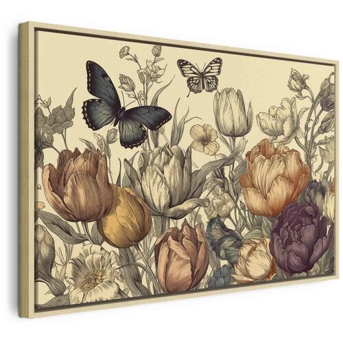  Slika - Colourful tulips on a cream background 120x80 Cene