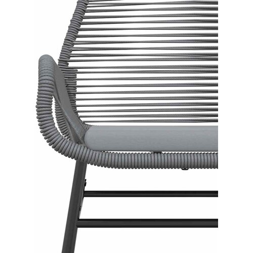  7-dijelni vrtni blagovaonski set s jastucima poliratan i staklo Siva 160 x 80 x 74 cm Slike