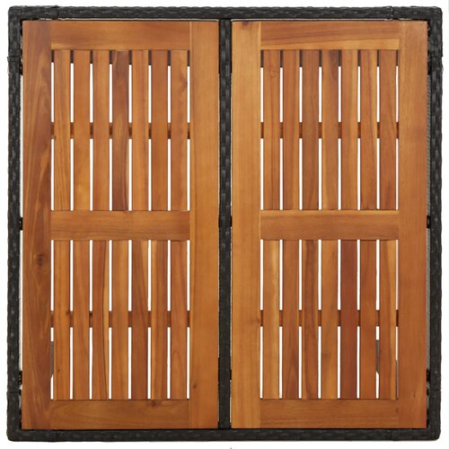  3-dijelni vrtni blagovaonski set s jastucima od poliratana crni Crna Dužina stola 90 cm Slike