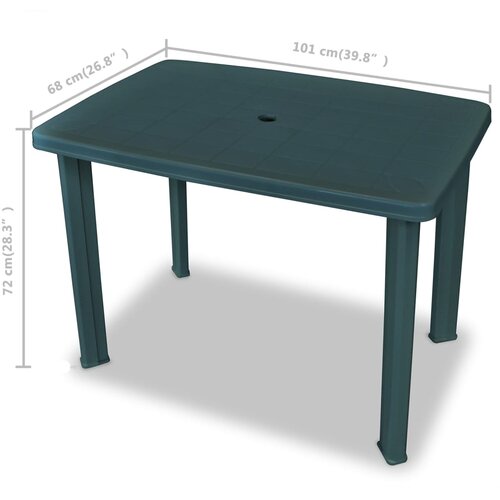  3-dijelni bistro set od plastike zeleni Slike