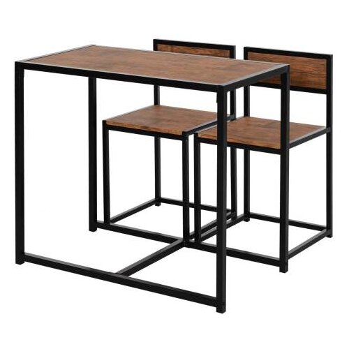 Nesta Jedilni set, kuhinjska miza z 2 stoloma, kovina in naravni les, za majhne prostore, jedilnica, (5000493638) Cene