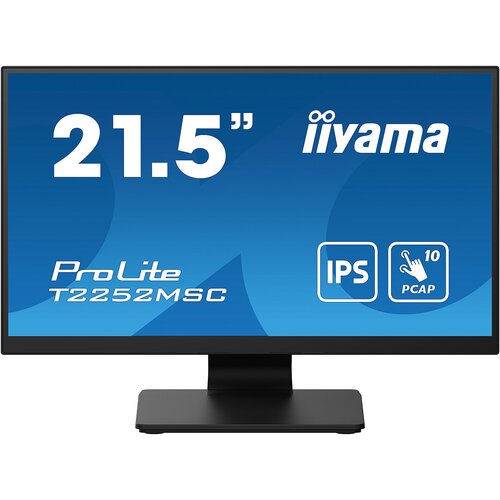  Monitor IYAMA LED T2252MSC-B2 21.5″ IPS TOUCH Capacitive 1920 x 1080, 250 cd/m², 1000:1, 5ms, Touch points 10, Touch method stylus, finger, glove, Touch interface USB, HDMI x1, DisplayPort x1, Speakers 2 x 1W, Tilt, VESA Cijene