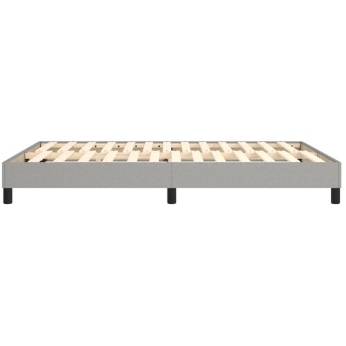  Okvir za krevet s oprugom svjetlosivi 140 x 190 cm od tkanine Slike