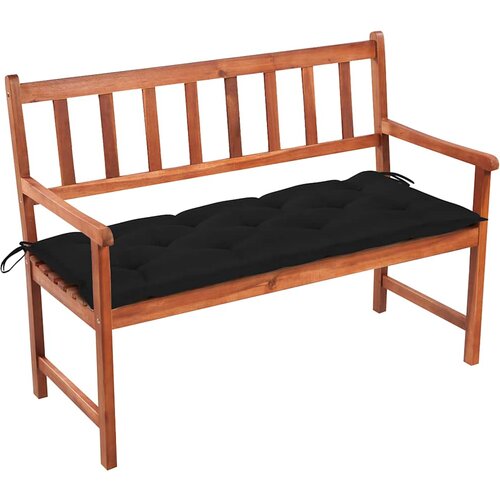  Vrtna klupa s jastukom 120 cm od masivnog bagremovog drva Crna 120 x 50 x 7 cm Slike