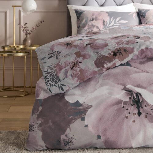 Catherine Lansfield Ružičasta/siva posteljina za bračni krevet/za produženi krevet 230x220 cm Dramatic Floral &amp;ndash; Slike