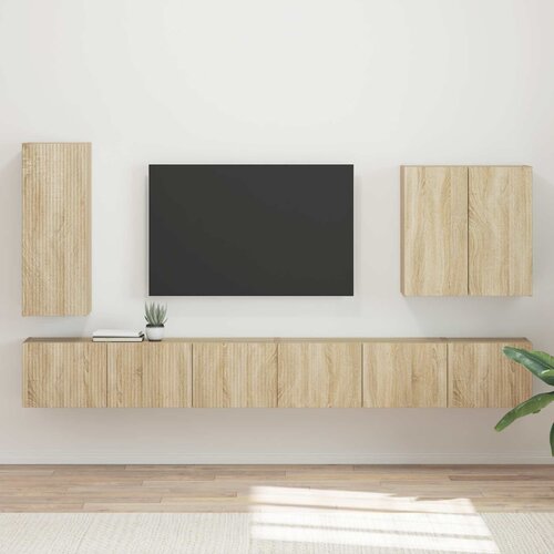  Set zidnog ormarića za TV Zidne 6 pcs Sonoma hrast Slike