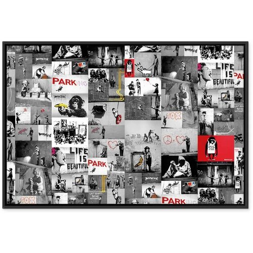  Slika - Street Art: Banksy 90x60 U crnom drvenom okviru Cene
