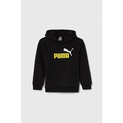 Puma Otroški pulover črna barva, s kapuco