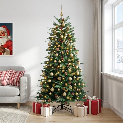  Umjetno božićno drvce s kuglicom 180 cm 300 LED lampica Cijene