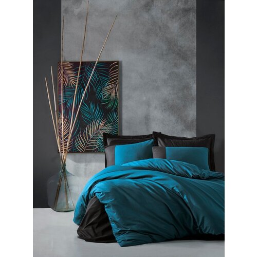 Antalya ranforce komplet posteljina plain, 200x220cm, tirkizna Slike