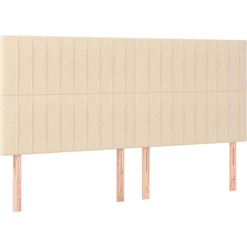 vidaXL Box spring postelja z vzmetnico krem 160x200 cm blago, (20896195) Cene