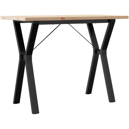 Maison Chic Jedilna miza - Kuhinjska miza - Jedilni stol Y okvir 100x50x75,5 cm trdna borovina lito železo, (21715076) Slike