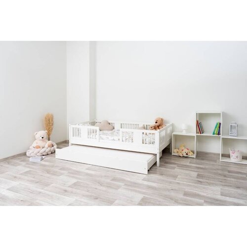 Molarem Home Drveni dječji krevet Luna 20 - bijeli - 160x80 cm - Dodatni krevet Cene