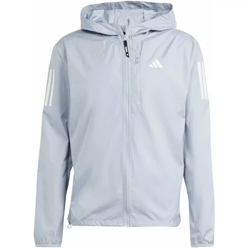 Adidas Sportska jakna 'Own the Run' srebrno siva / bijela