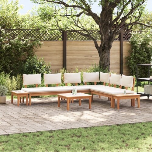 VidaXL Set vrtne klupe 4 pcs Smeđa i krem Za 2 osobe Srednja Slike