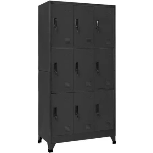 Den Omara s ključavnico antracitna 90x45x180 cm jeklo