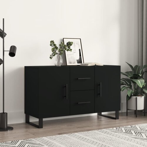 vidaXL Komoda črno 100x36x60 cm inženirski les Cene