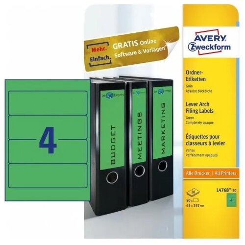 Avery Zweckform Etikete za &scaron;iroke registratorje 192 x 61 mm 1/20 Cene