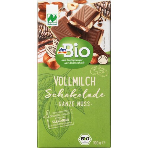 dmBio Mlečna čokolada sa lešnicima 100 g Slike