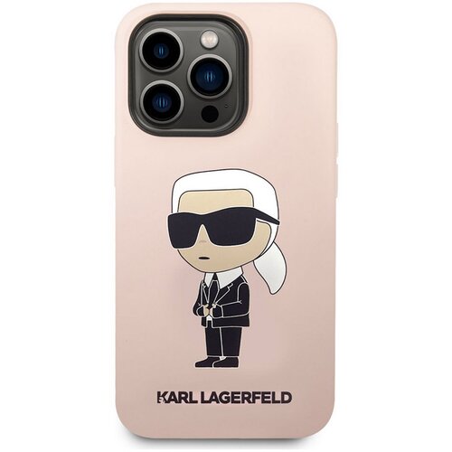 Karl Lagerfeld Maska za telefon Liquid Silicone Ikonik NFT za iPhone 13 Pro Pink Slike
