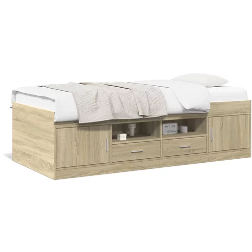  Dnevni krevet s ladicama boja hrasta sonome 90 x 200 cm drveni