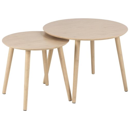 Actona Okrogle mizice v naravni barvi v kompletu 2 ks &amp;oslash; 60 cm Roslin &amp;ndash; Slike
