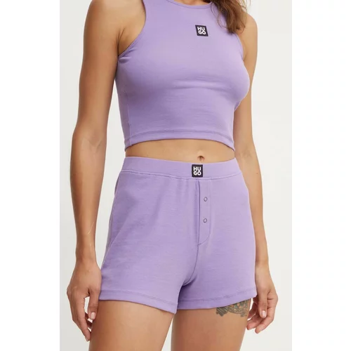 Hugo Pižama kratke hlače ženska, vijolična barva, 50518162
