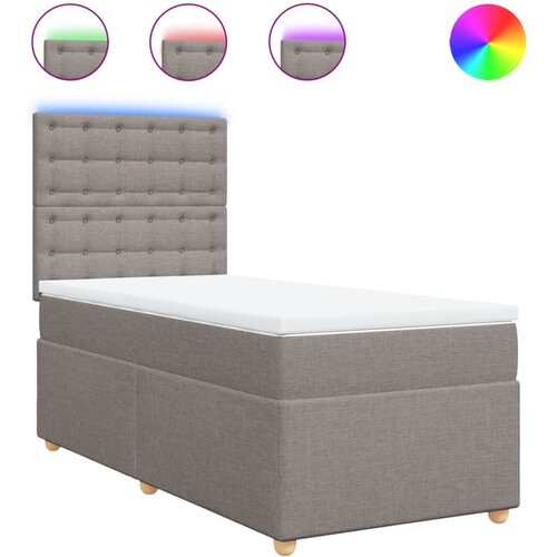 vidaXL Box spring postelja z vzmetnico taupe 90x200 cm blago, (21291507) Cene