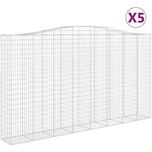  Lučne gabionske ko&amp;scaron;are 5 kom 400x50x220/240cm pocinčano željezo Slike
