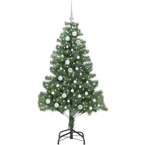 VidaXL Božićno drvce s 150 LED svjetlima s stalakom Zelena 150 cm PVC Slike