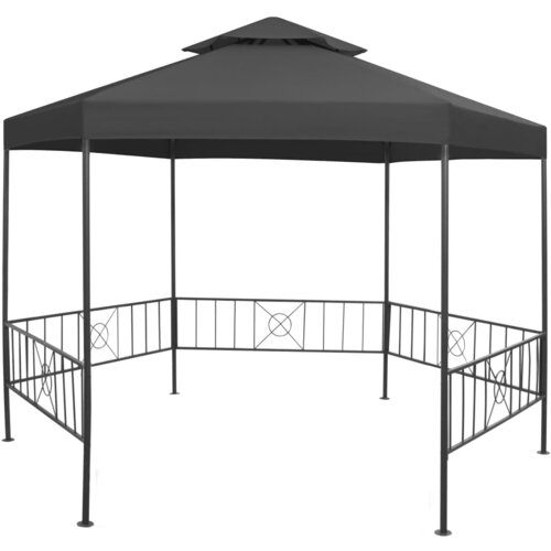 vidaXL Vrtni paviljon 323x275x265 cm antraciten Cene