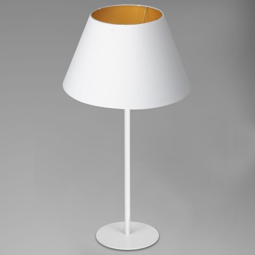  Stona lampa ARDEN 1xE27/60W/230V, prečnik 30 cm, bela/zlatna Slike