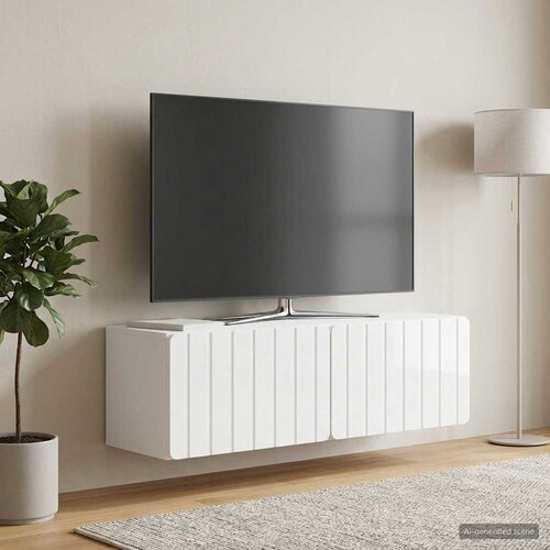 TV ormar za zid 98 x 31 x 30 cm Bijela visokog sjaja Cene