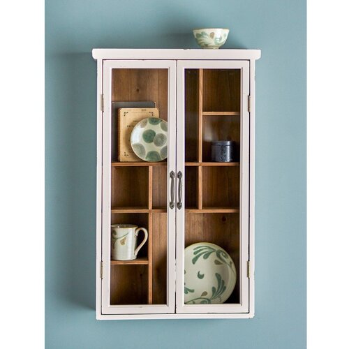 Bloomingville Bijela vitrina od masivne jele 50x80x14 cm Hazem &amp;ndash; Slike