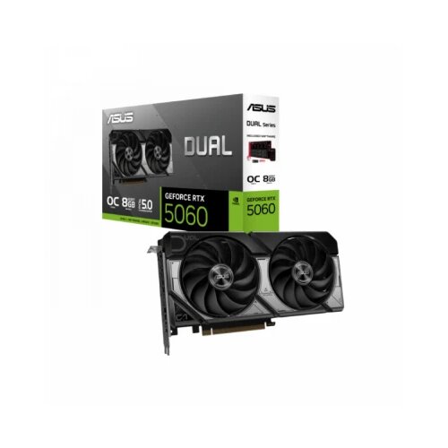 Asus Dual GeForce RTX 5060 OC Edition 8GB GDDR7 (DUAL-RTX5060-O8G) grafična kartica, PCIe 5.0, 1xHDMI 2.1b, 3xDisplayPort 2.1b - 90YV0N12-M0NA00 Cene